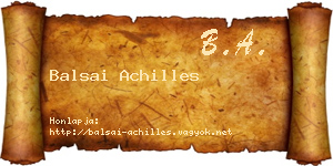 Balsai Achilles névjegykártya